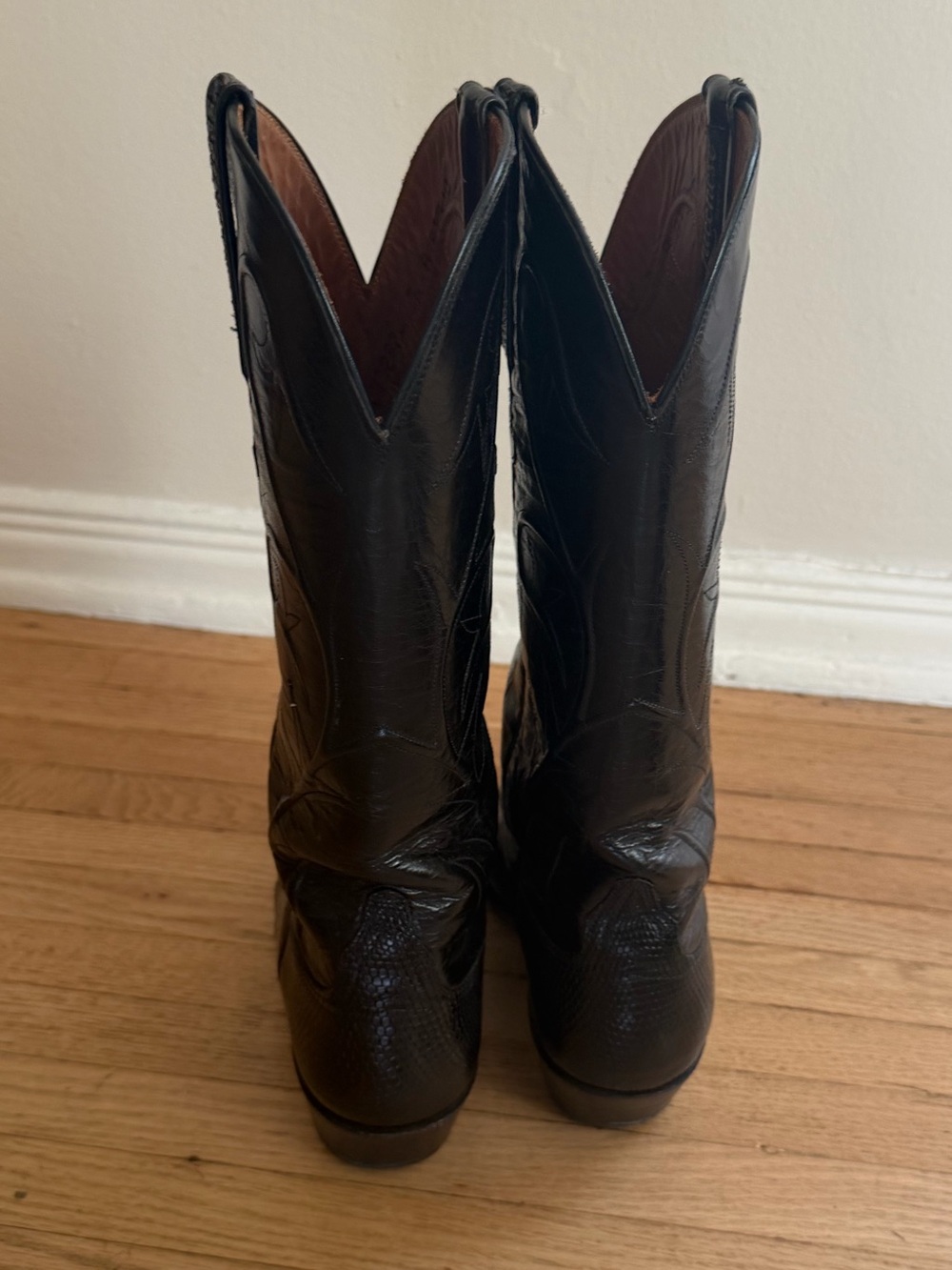 Lucchese Leather Women's Lizard Cowboy Boots - Picture 9 of 15